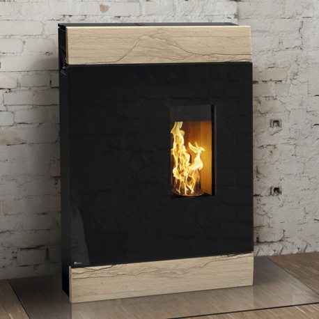 Estufa de pellet ROCO estrecha con puerta corredera